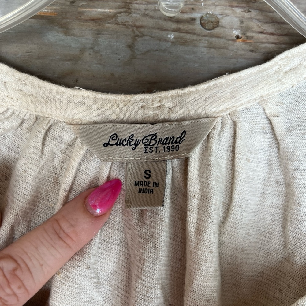 Embroidered Cream Women's Top - Picture 3 of 3
